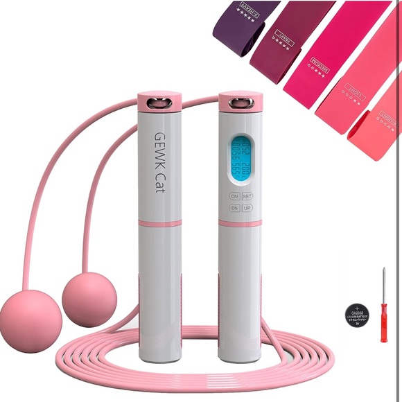 Other - Fitness Adjustable Speed Skipping Jump Ropes with 5 Pcs Latex Resistance bands